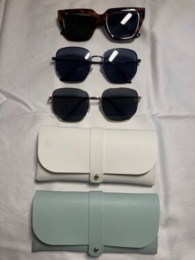 Bundle Set of 3 trendy Aldo Sunglasses - Tortoise, Black, Gold Frames